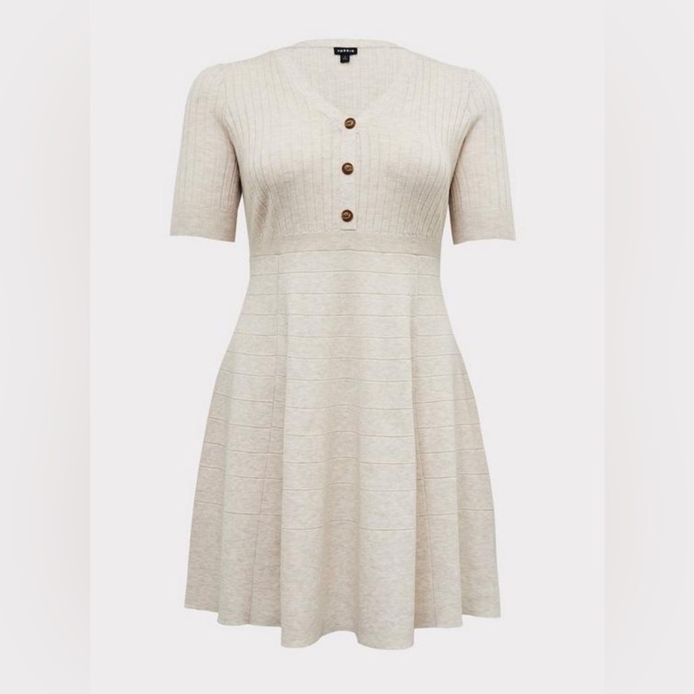NWT Torrid Button Front Skater Sweater Dress Size 1X 14 16